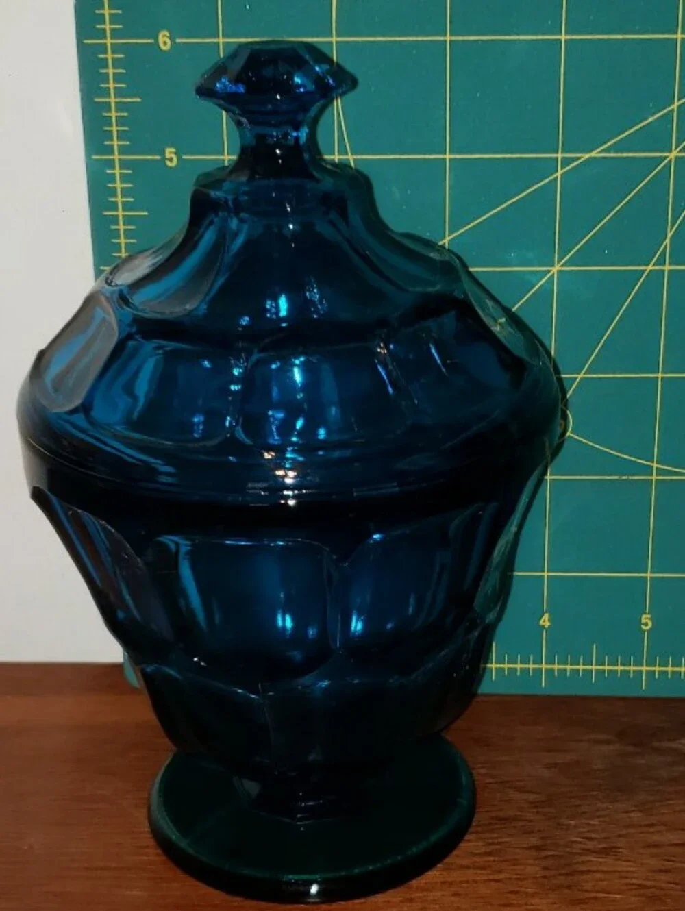Vintage Blue Glass Apothecary Jar